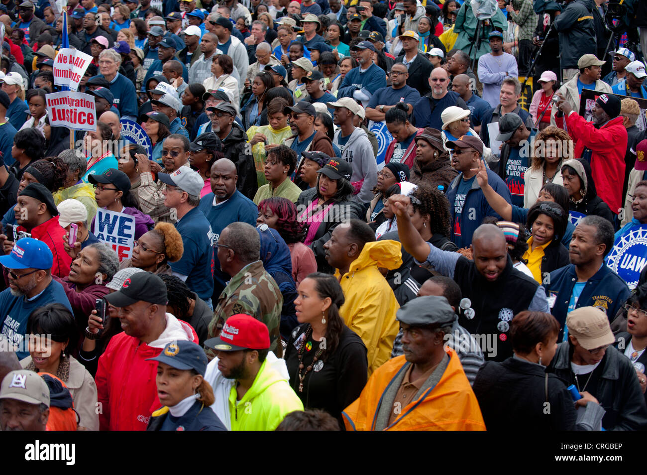 Gathering of participants at the Alabama capitol building in the culmination of the commemoration of the 1965 Selma to Montgomer Stock Photo