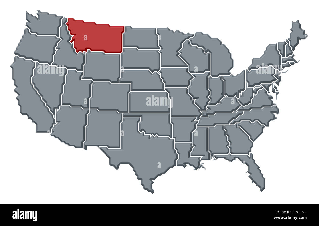 Political Map Of United States With The Several States Where Montana Is Political Map Of United States With The Several States Where Montana CRGCNH