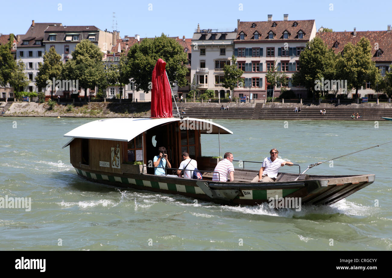 Ferry across the Rhine, Basel, Switzerland Stock Photo