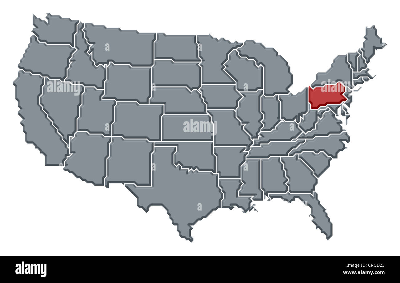 Political Map Of United States With The Several States Where Political Map Of United States With The Several States Where Pennsylvania CRGD23
