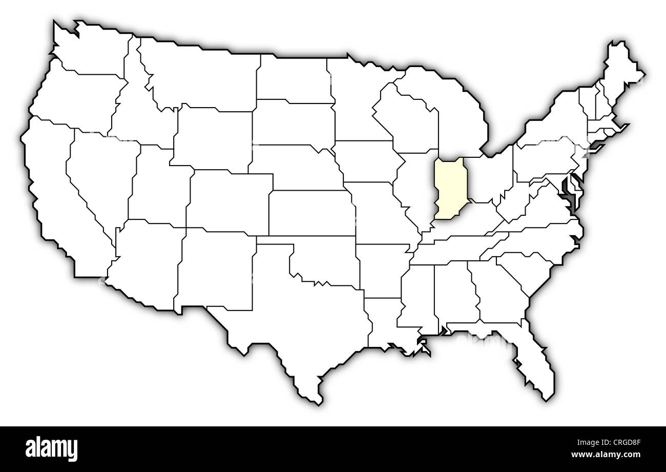 Political Map Of United States With The Several States Where Indiana Is Political Map Of United States With The Several States Where Indiana CRGD8F 