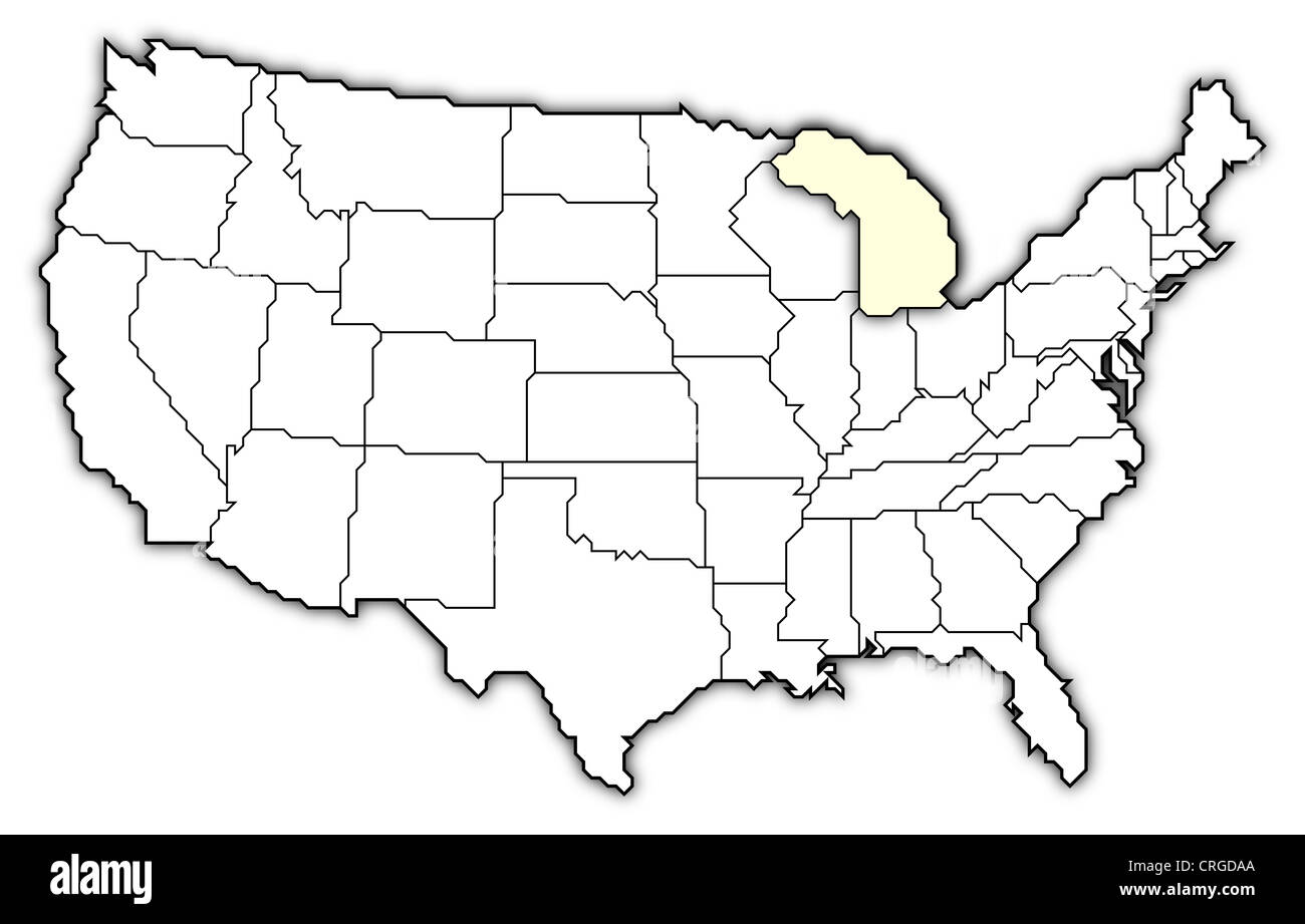 Political Map Of United States With The Several States Where Michigan Political Map Of United States With The Several States Where Michigan CRGDAA