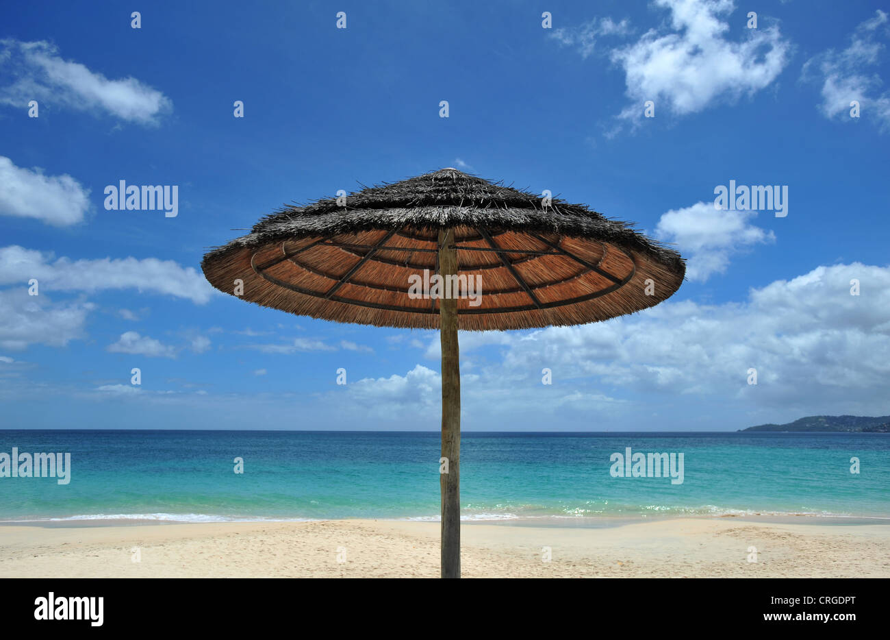 A beach umbrella, Grand Anse beach, Grenada, Caribbean Stock Photo Alamy