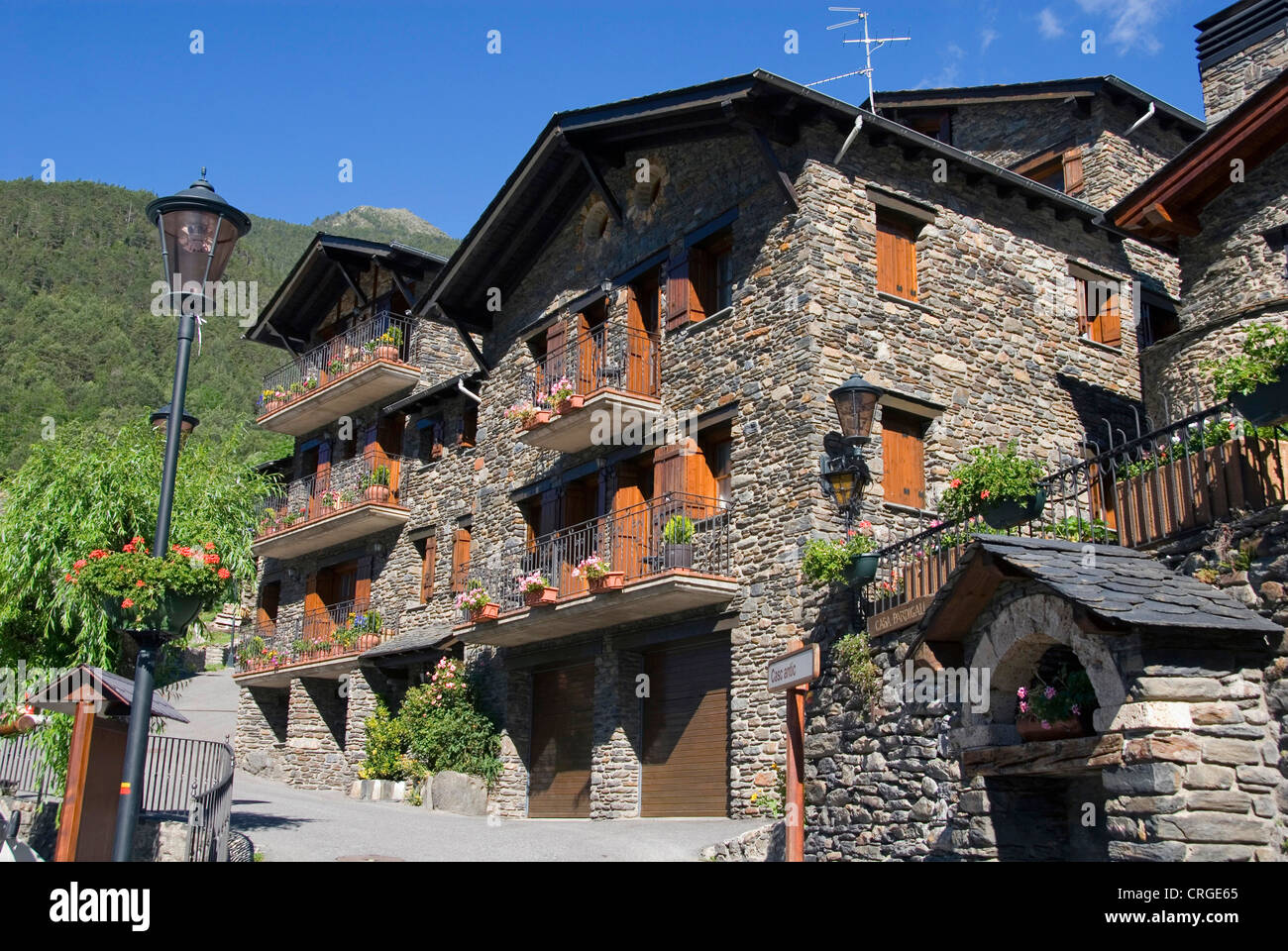 typical houses, Andorra, Llorts Stock Photo Alamy