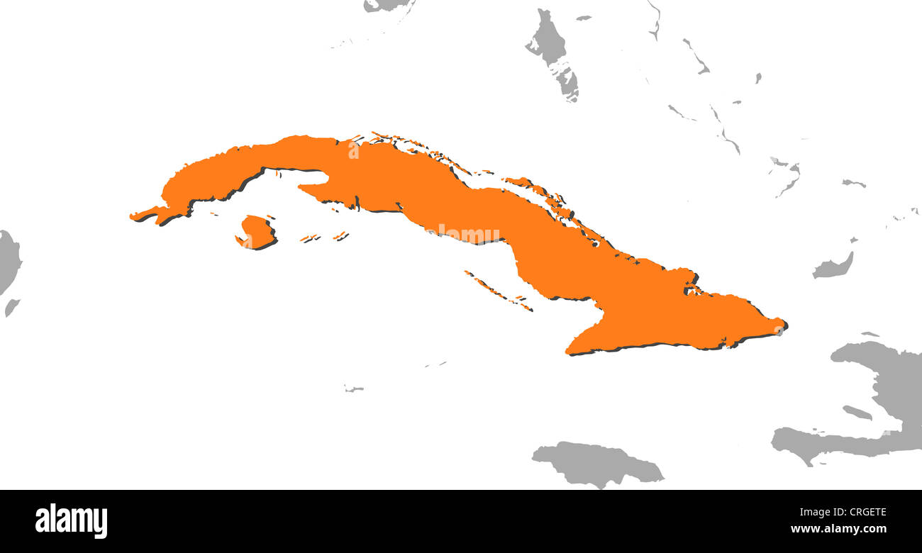 Political map of Cuba with the several provinces Stock Photo Alamy