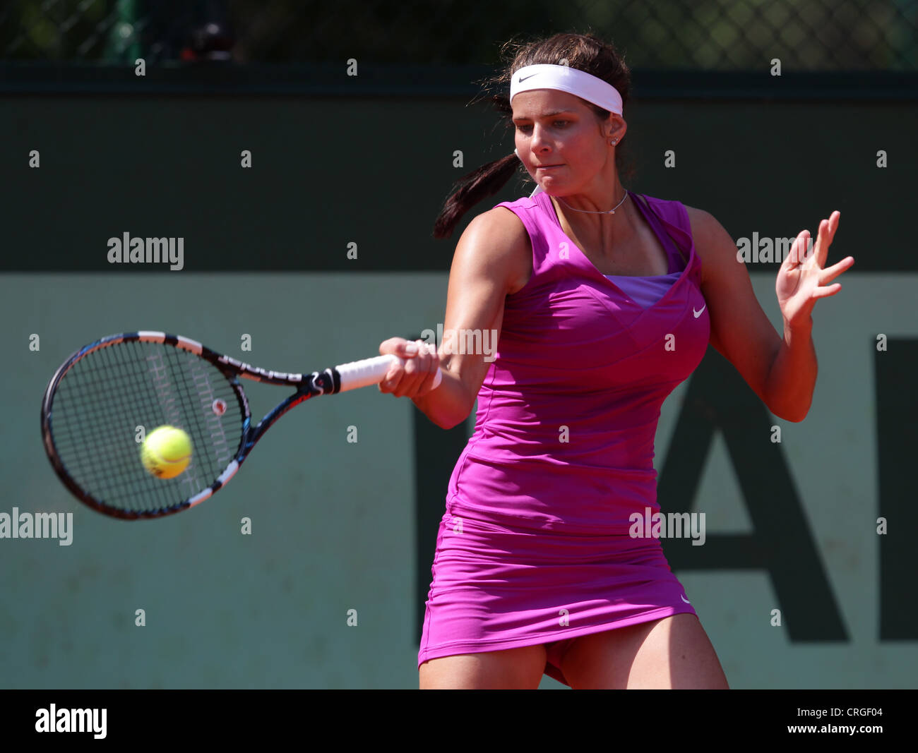 Julia Goerges of Germany in action at the French Open 2012 Stock Photo