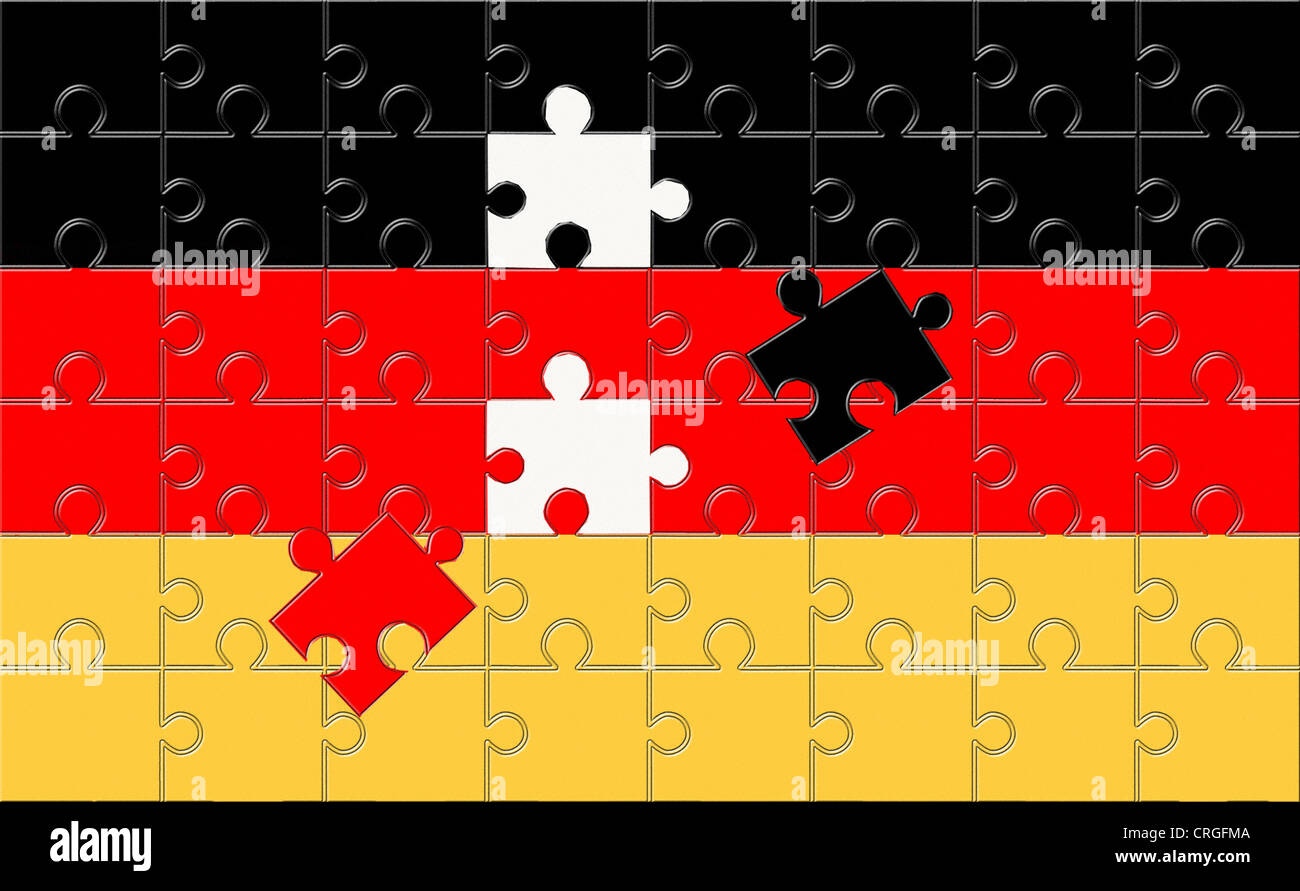 puzzle of the German flag, unfinished Stock Photo - Alamy