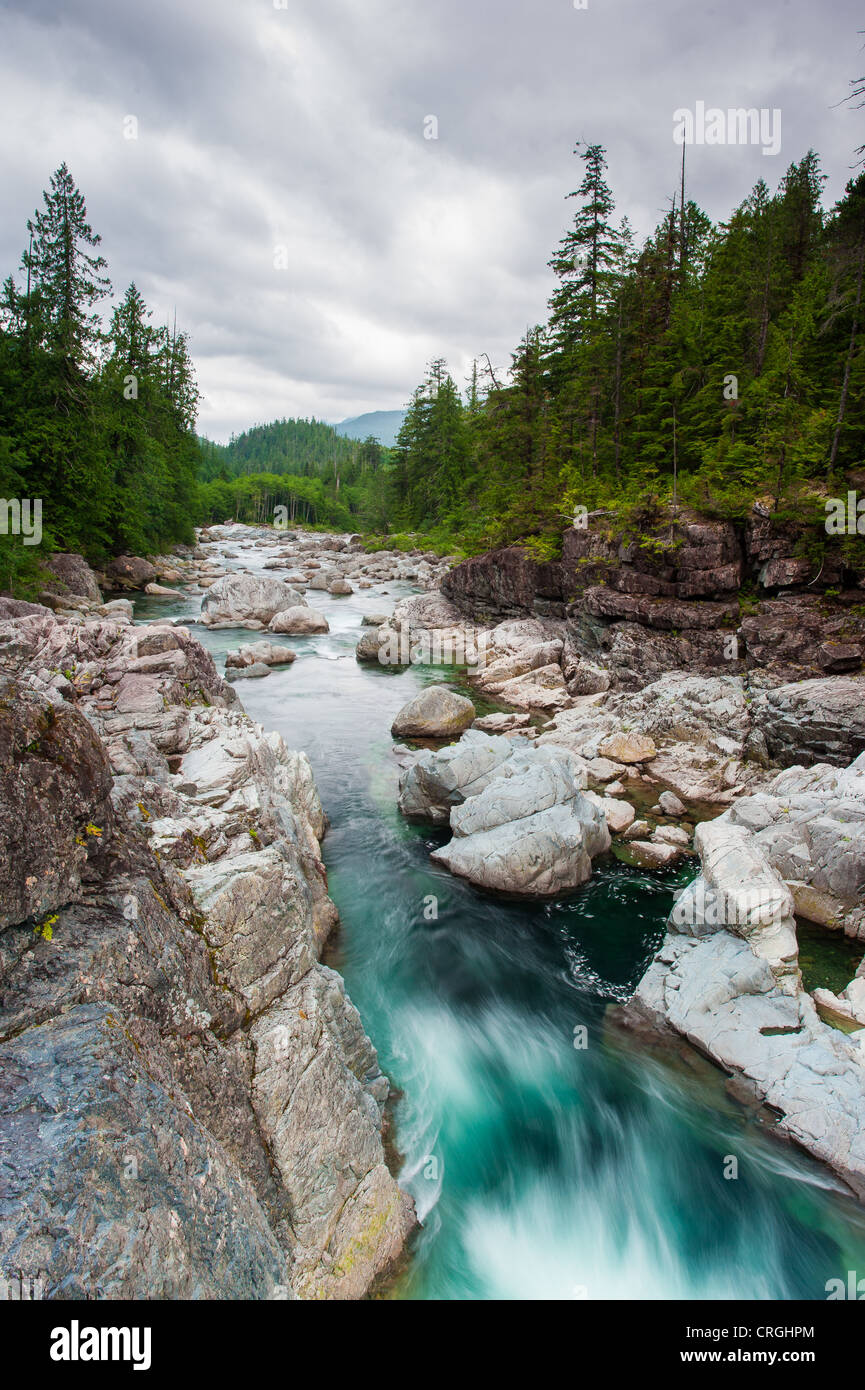 River on Sutton Pass, Vancouver Island, Canada Stock Photo