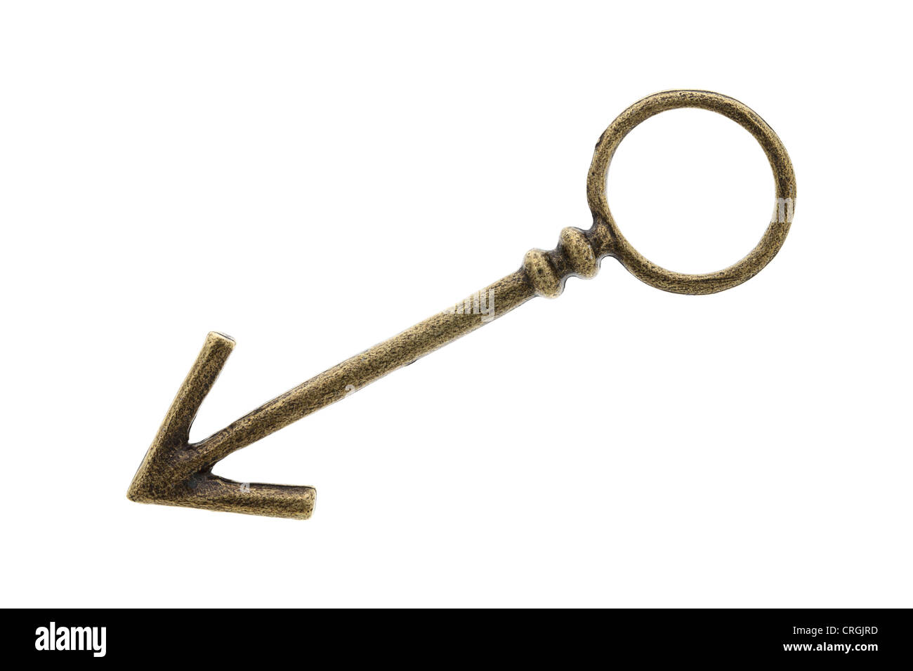 Antique key isolated on white background Stock Photo