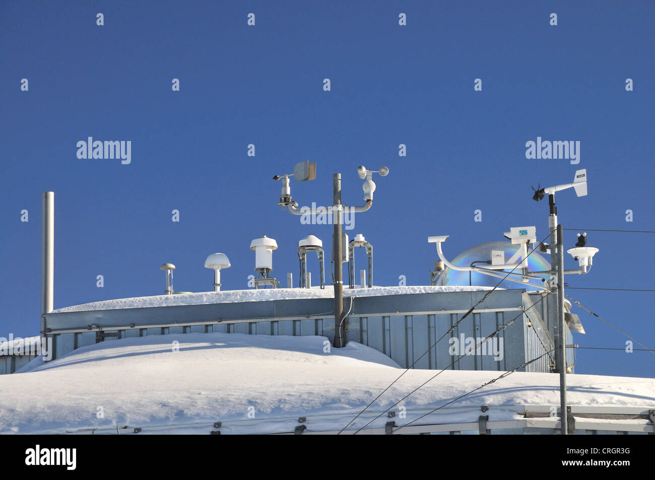 weather station on the Zugspitze, Germany, Bavaria Stock Photo
