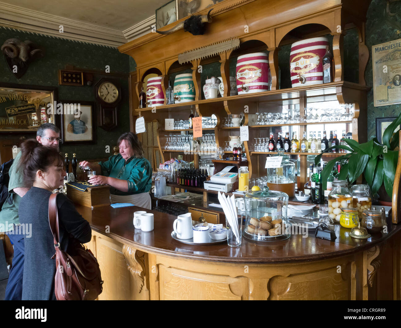 Interior of the Sun Inn public house in the Town at Beamish Museum of