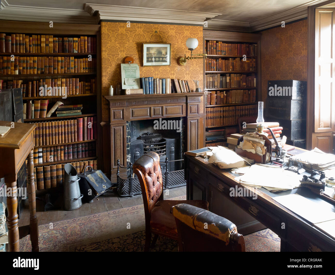 Interior of a terraced house containing a Solicitor's office in the Town at Beamish Museum of Northern Life Stock Photo