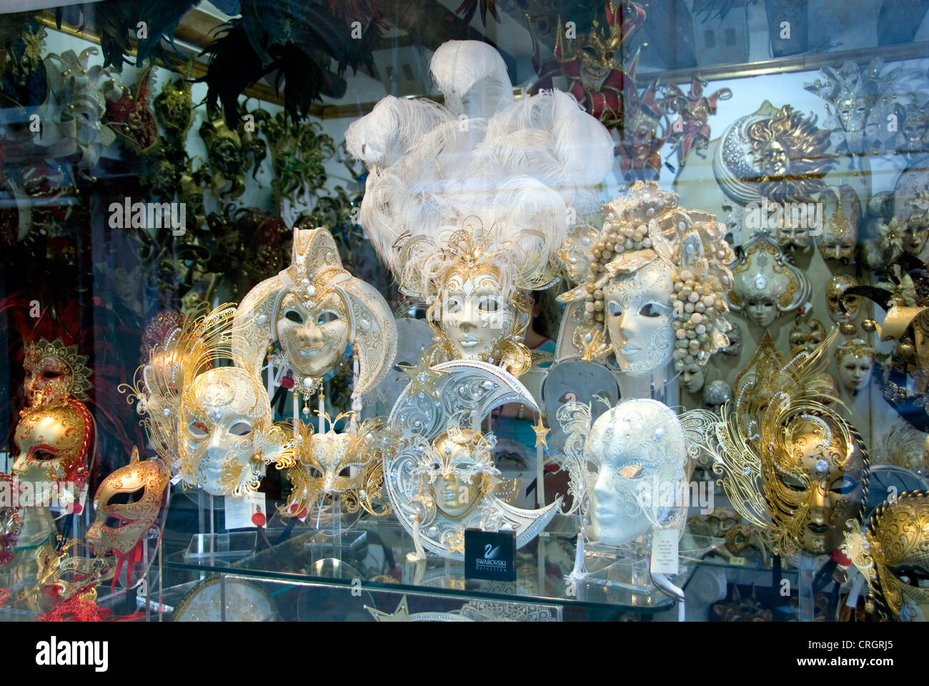 masks in shopwindow, Italy, Veneto, Venice Stock Photo