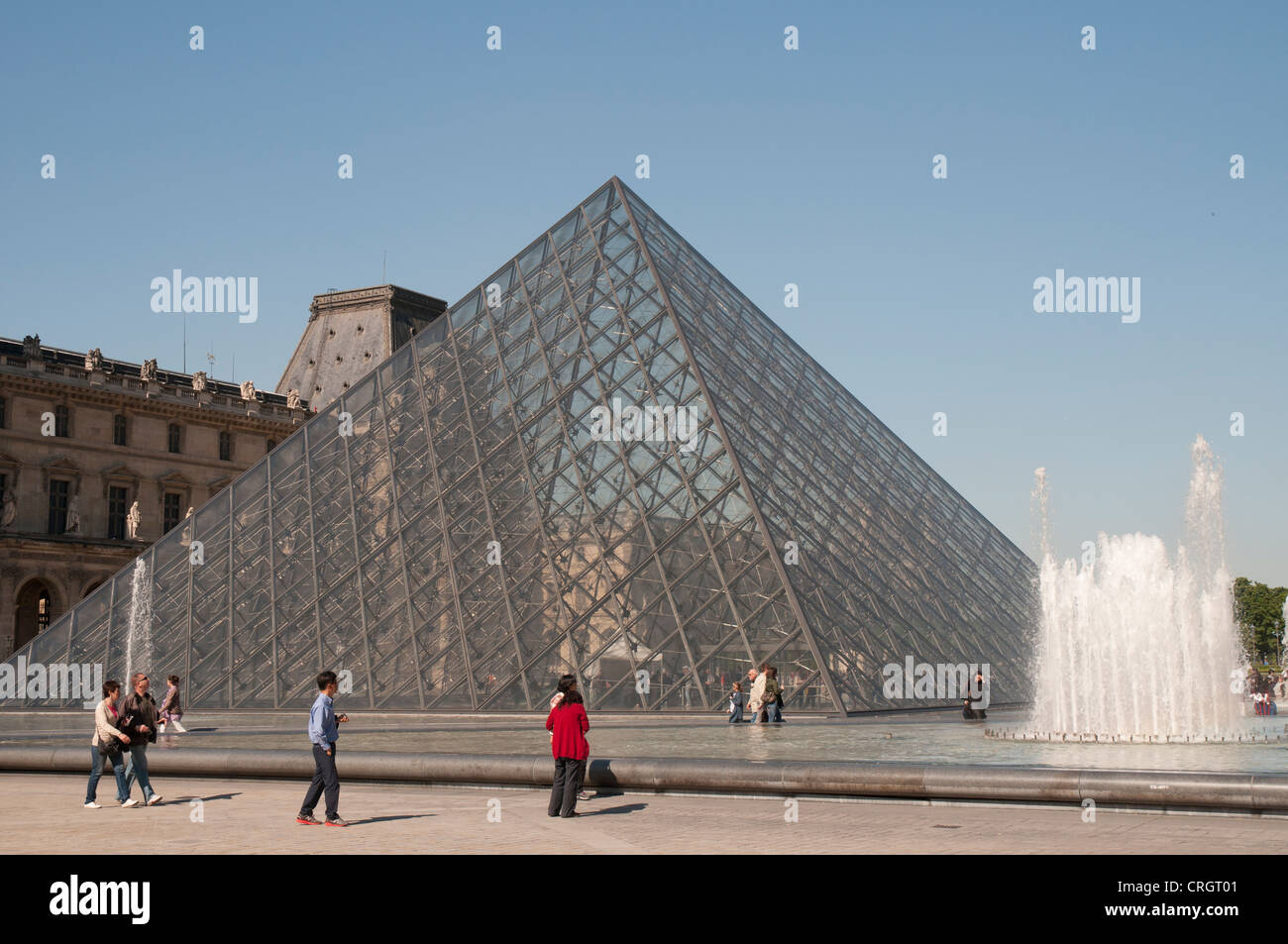 I.M. Pei's glass pyramid at the Palais du Louvre, Paris Stock Photo