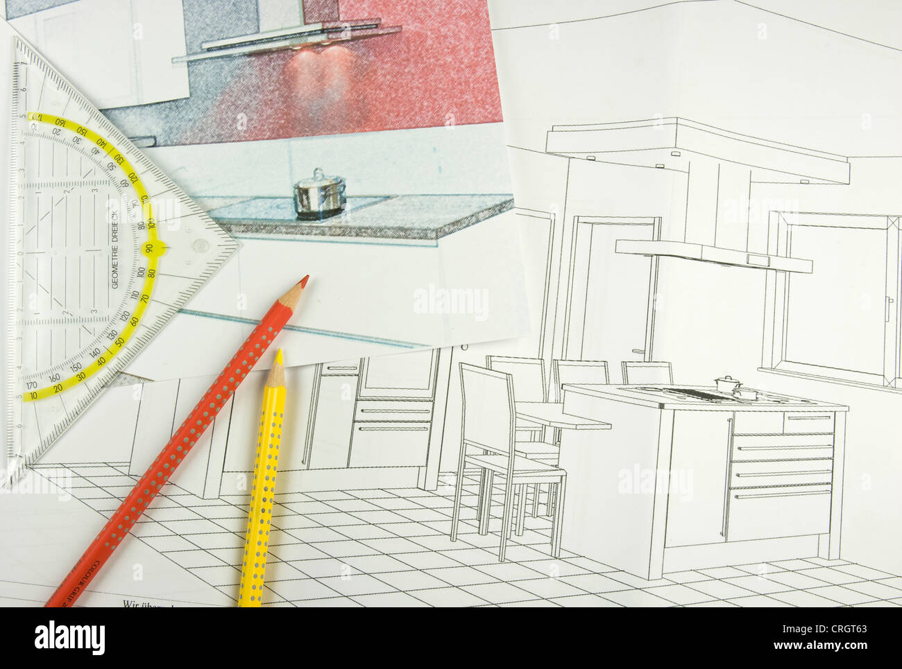planning of a kitchen Stock Photo