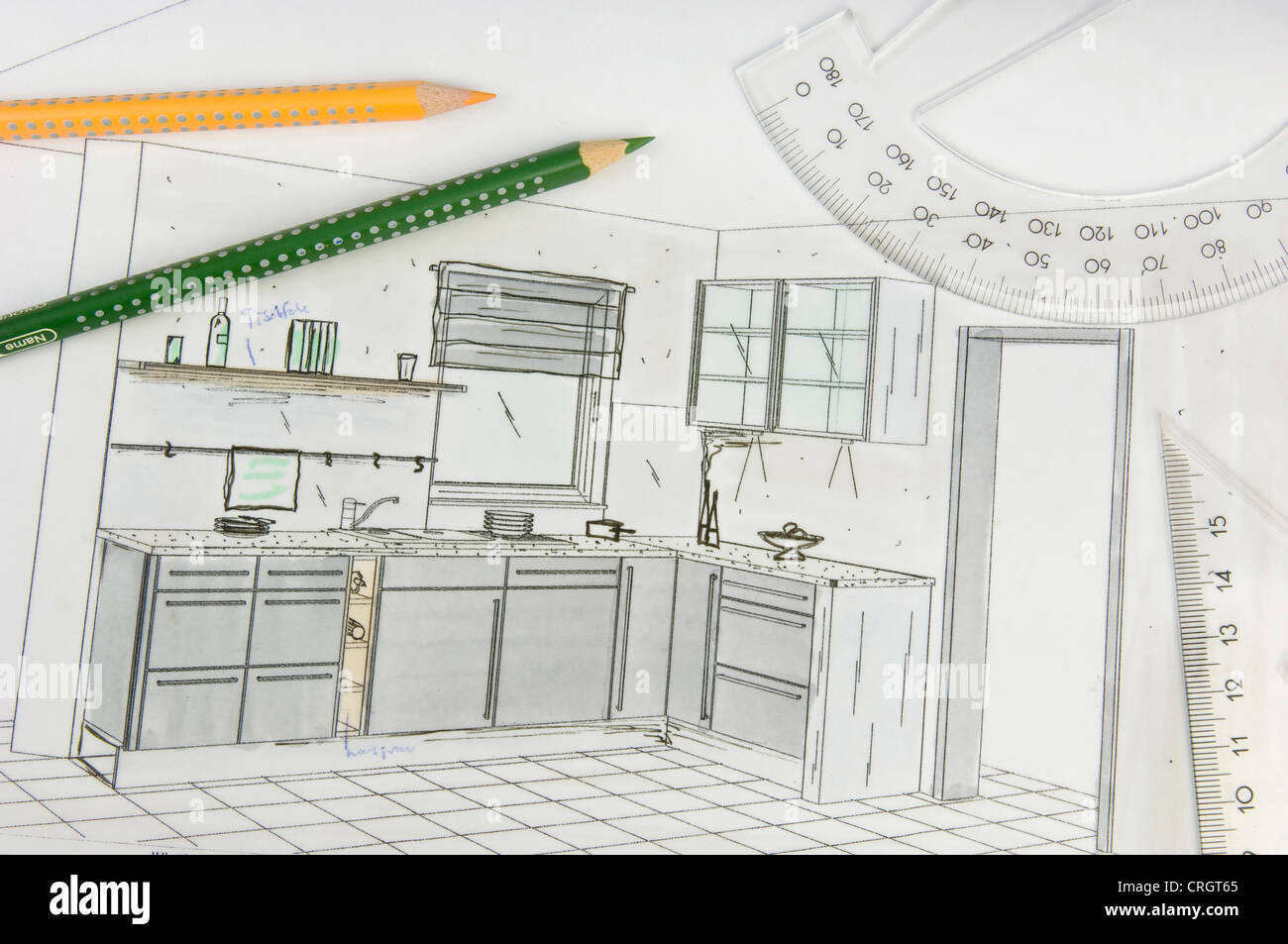 planning of a kitchen Stock Photo