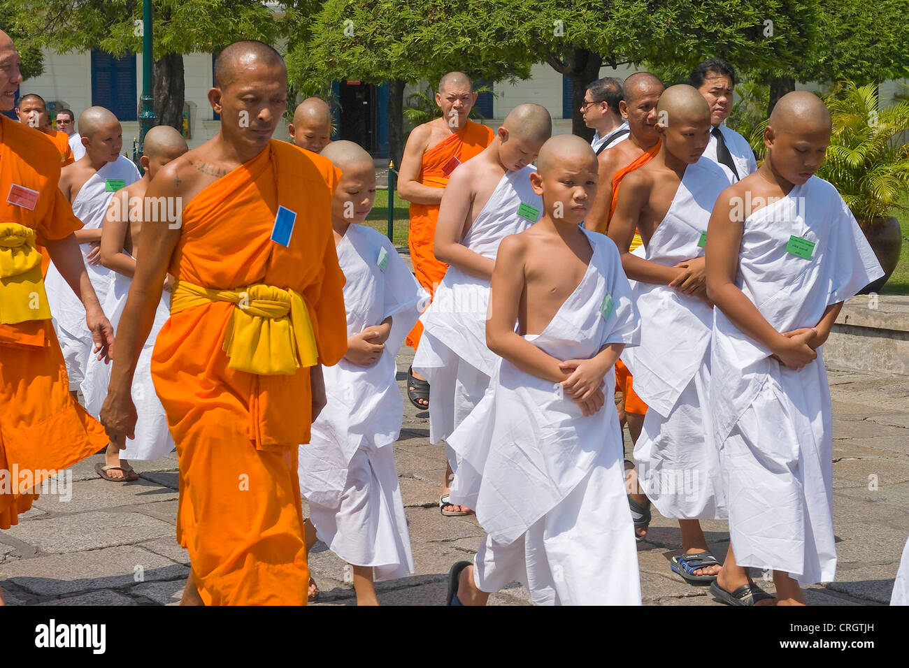 young monks at the Wat Phra Keo, Thailand, Bangkok Stock Photo