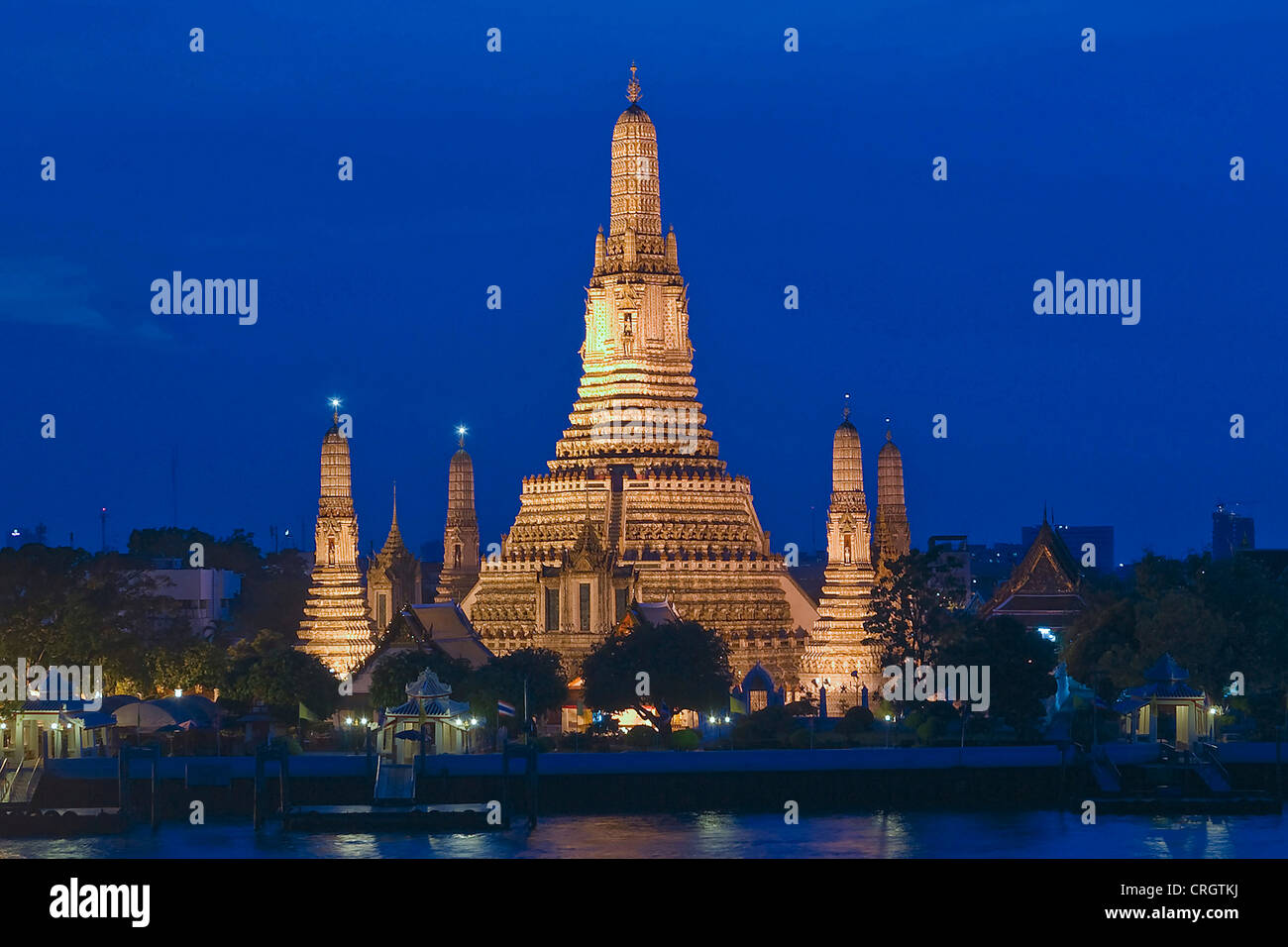 Wat Arun temple at night, Thailand, Bangkok Stock Photo