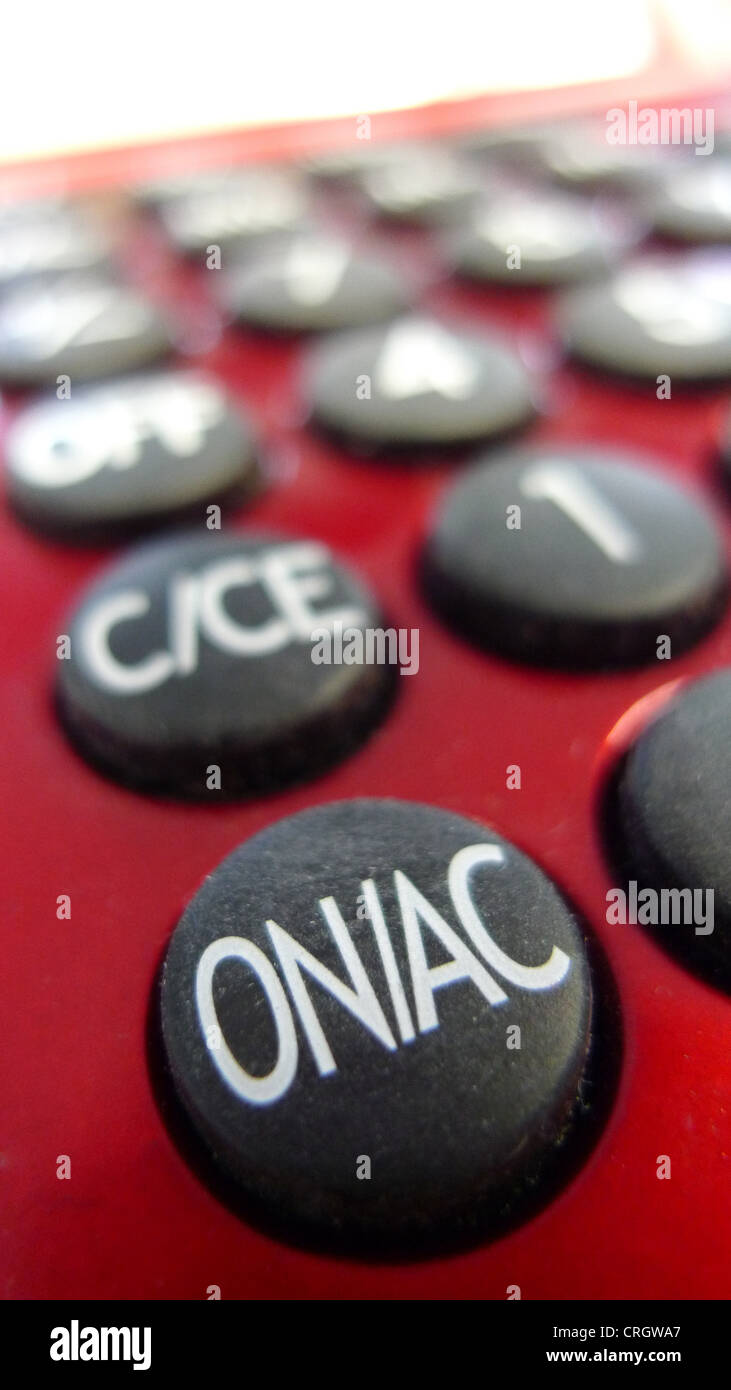 on-off switch of pocket calculator Stock Photo
