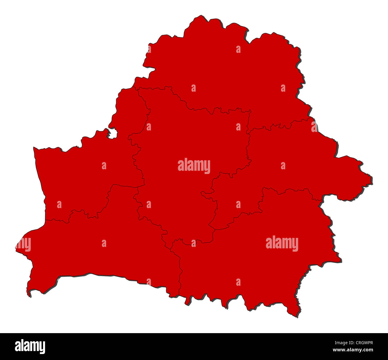 Political map of Belarus with the several provinces Stock Photo - Alamy