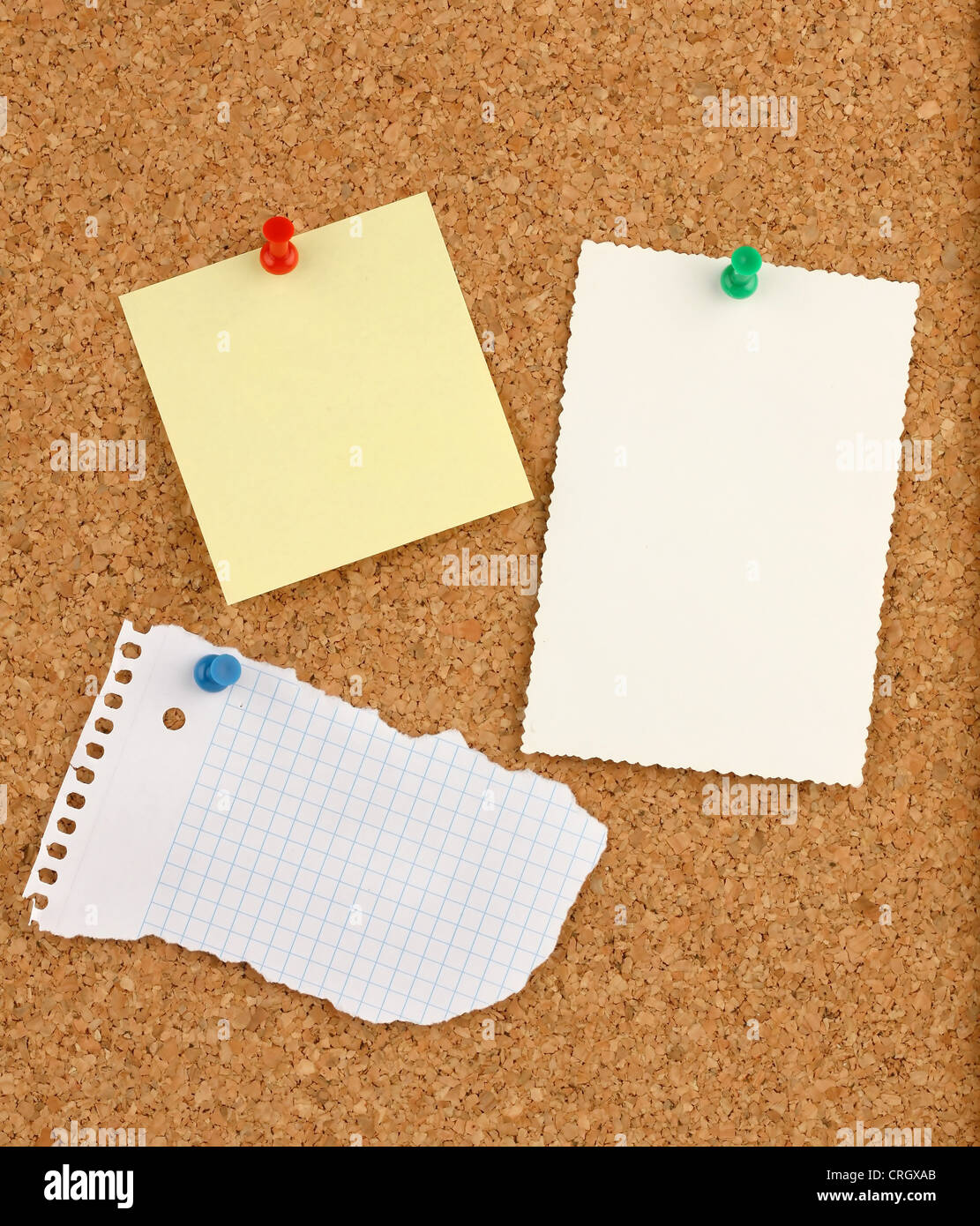pinboard with chits of paper Stock Photo - Alamy