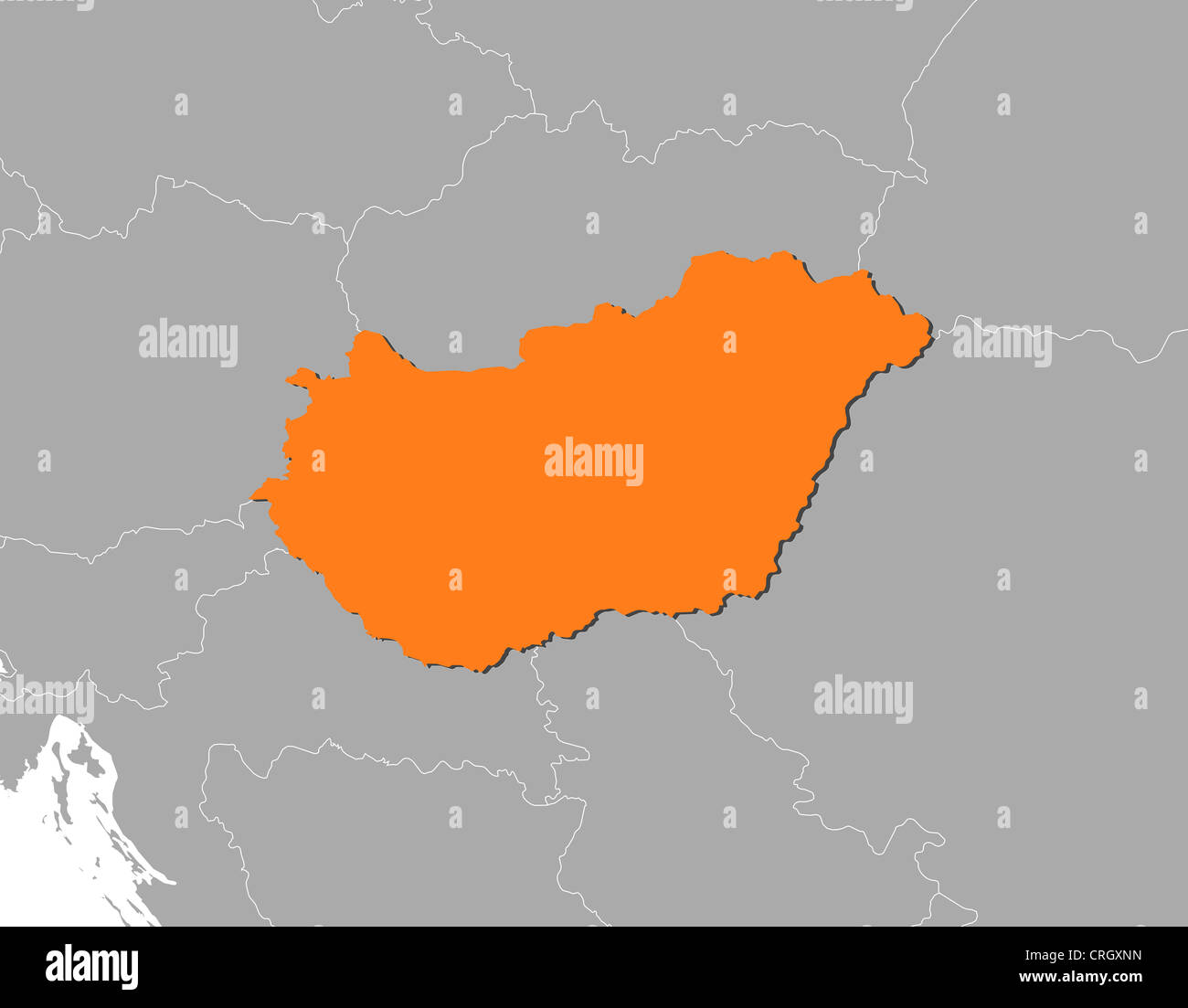 Political Map Of Hungary With The Several Counties Stock Photo Alamy Political Map Of Hungary With The Several Counties CRGXNN 