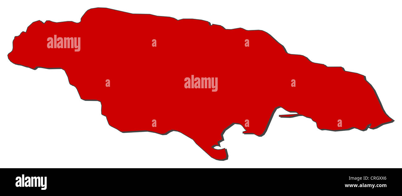 Political map of Jamaica with the several counties Stock Photo Alamy