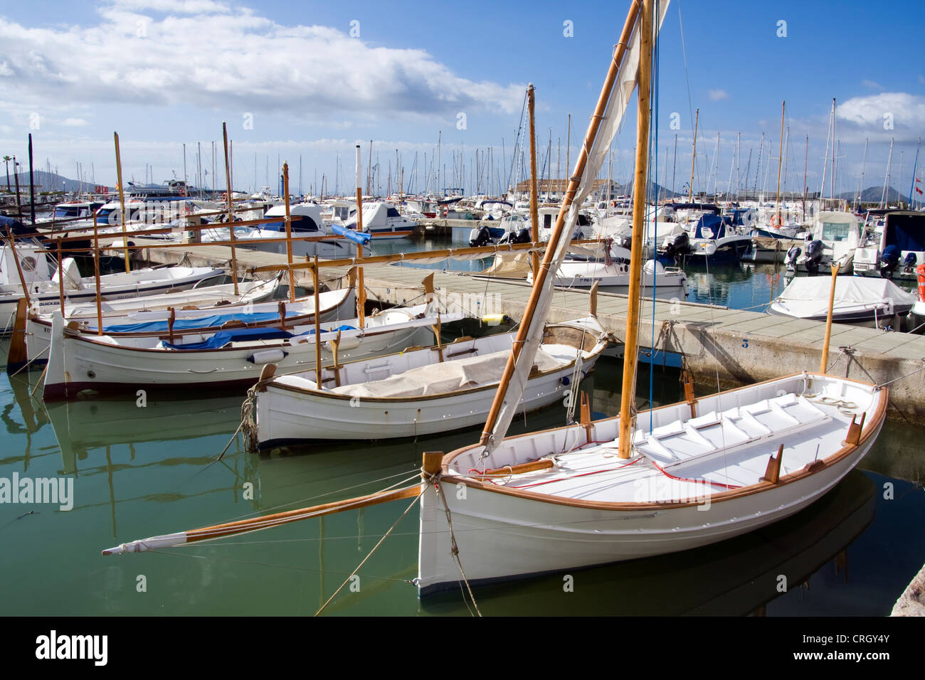 Boats In Harbour Puerto Pollensa, Majorca Stock Photo Alamy