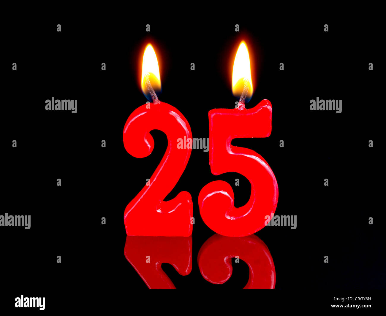 Birthday-anniversary candles showing Nr. 25 Stock Photo