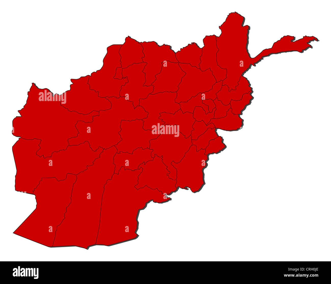 Political map of Afghanistan with the several provinces. Stock Photo