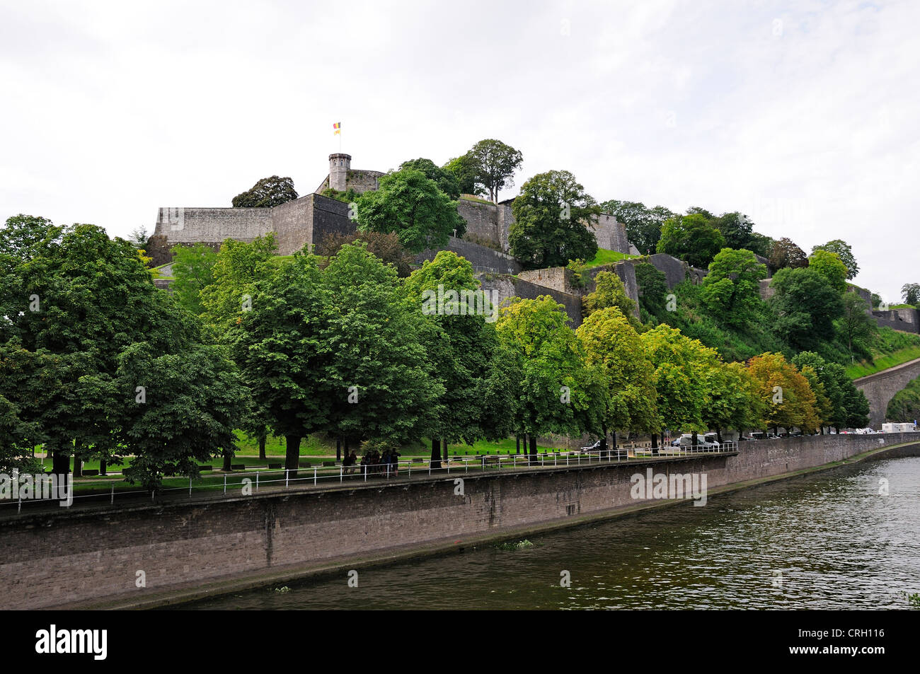 Namur, Belgium. Citadel and River Sambre Stock Photo