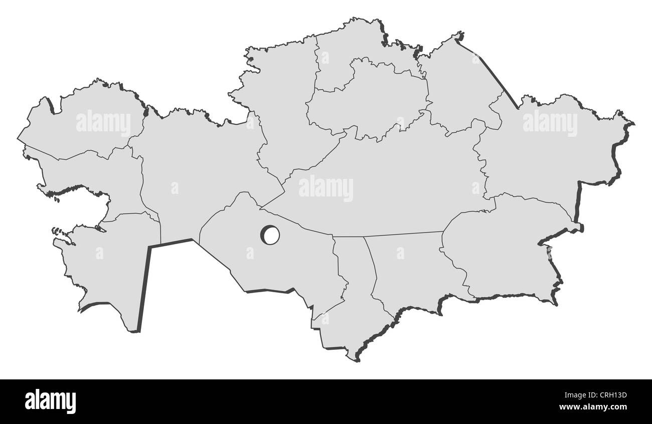 Political map of Kazakhstan with the several regions Stock Photo Alamy