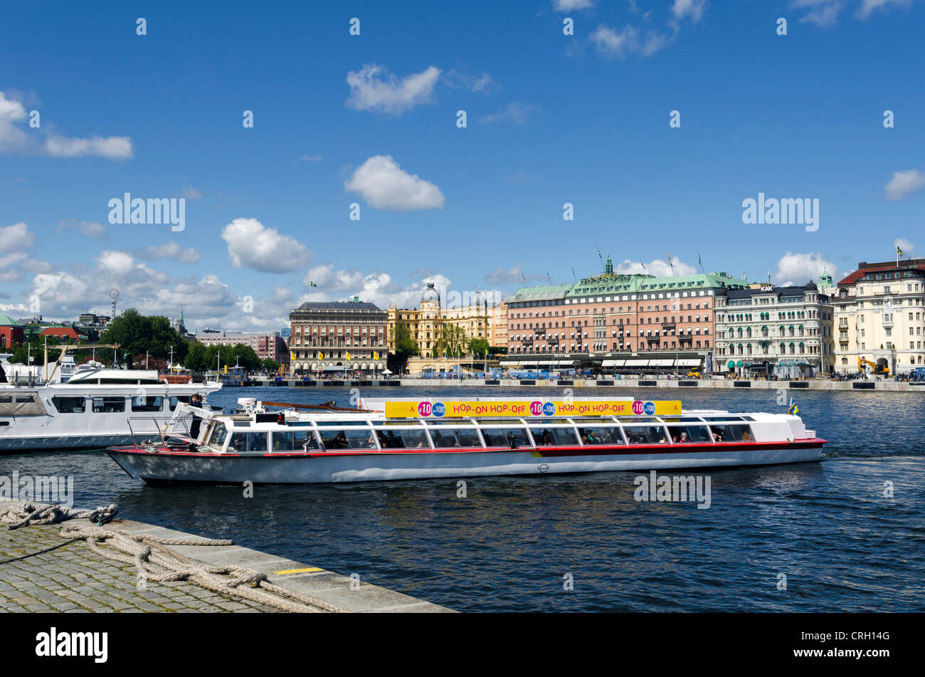 A tour boat in Stockholm, Sweden Stock Photo