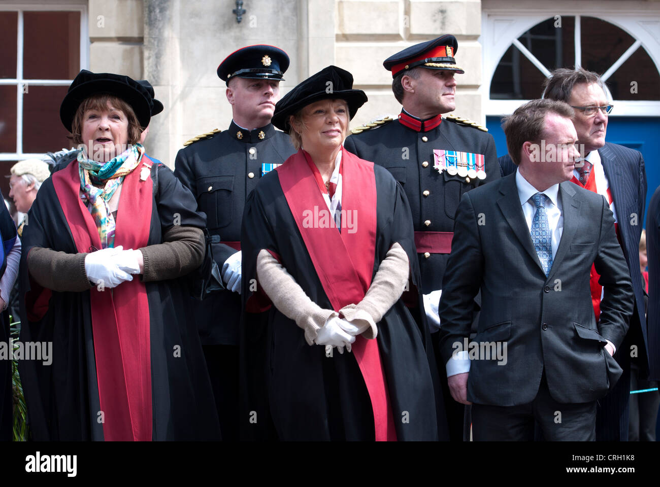 Dignitaries at parade in Warwick town centre Stock Photo - Alamy