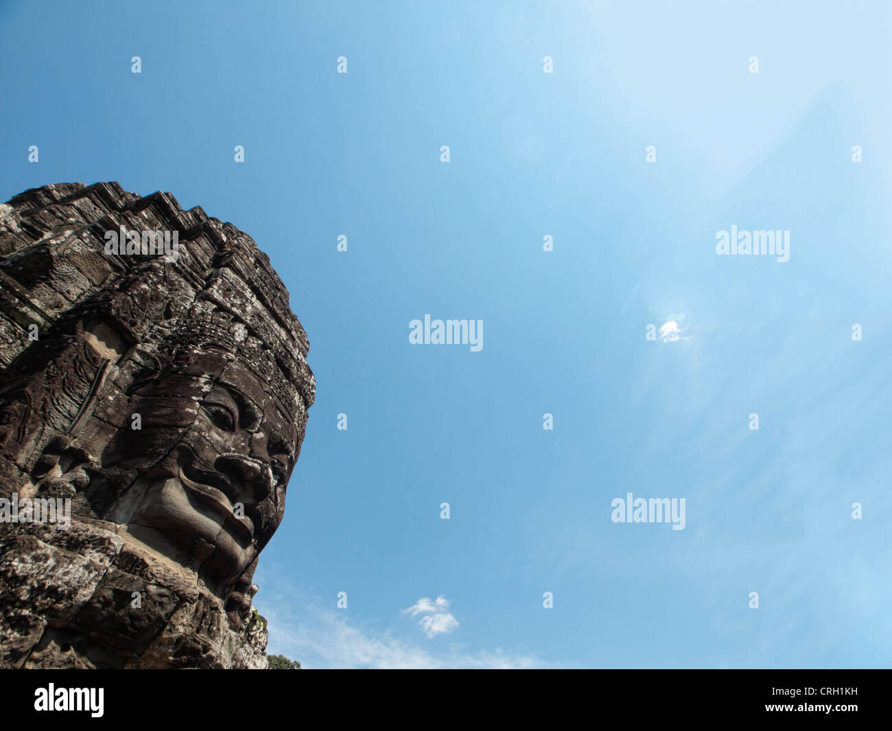 Faces of Bayon in Angkor Cambodia Stock Photo