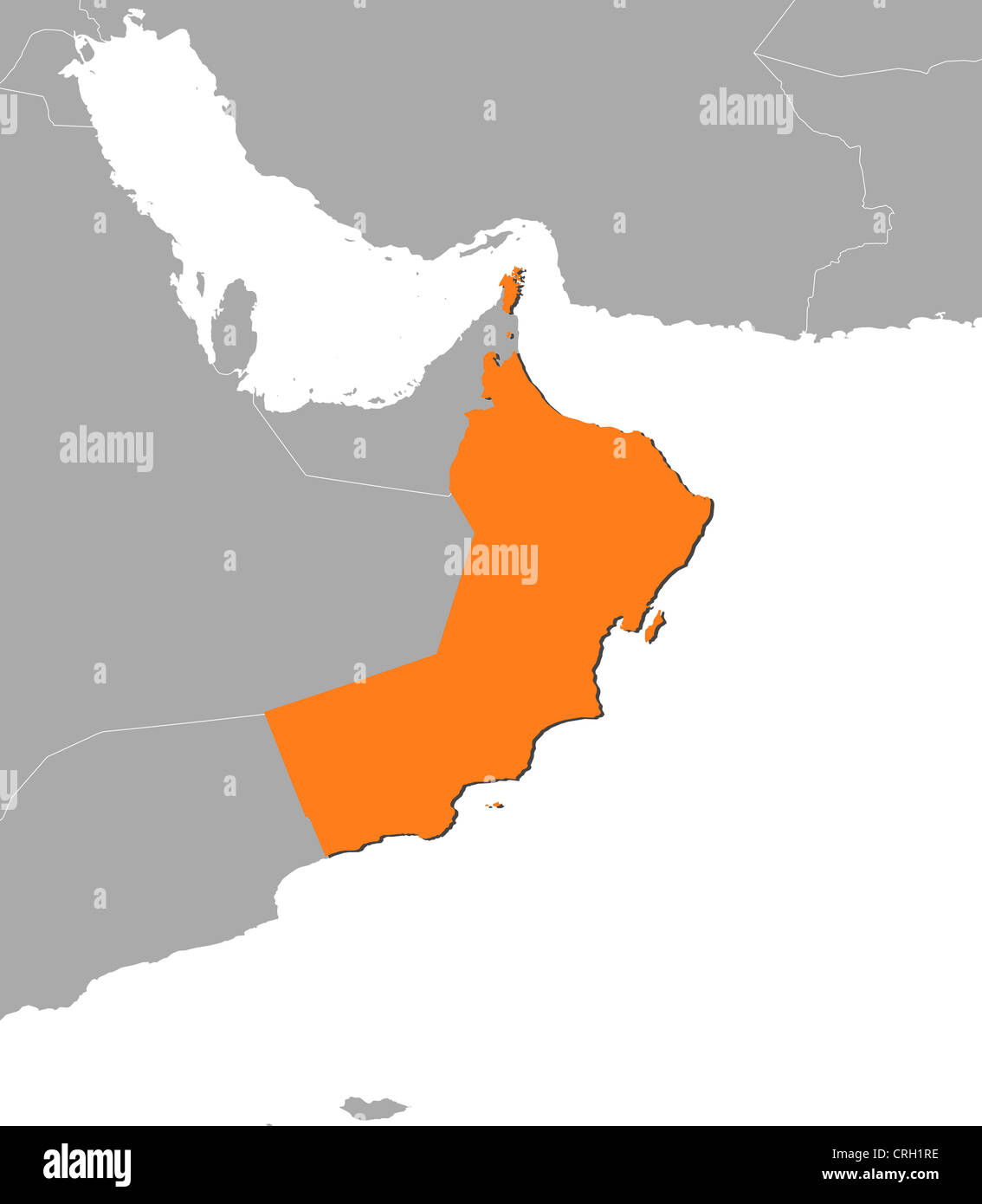 Political Map Of Oman With The Several Regions And Governorats Stock Political Map Of Oman With The Several Regions And Governorats CRH1RE 