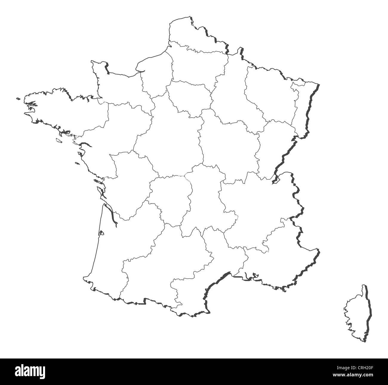 Political map of France with the several regions Stock Photo Alamy