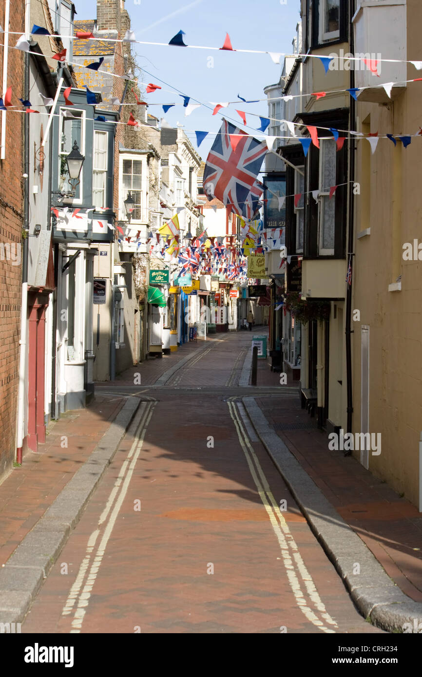 St. Alban Street,Weymouth,Dorset, looking from near the seafront towards Weymouth town center. Stock Photo