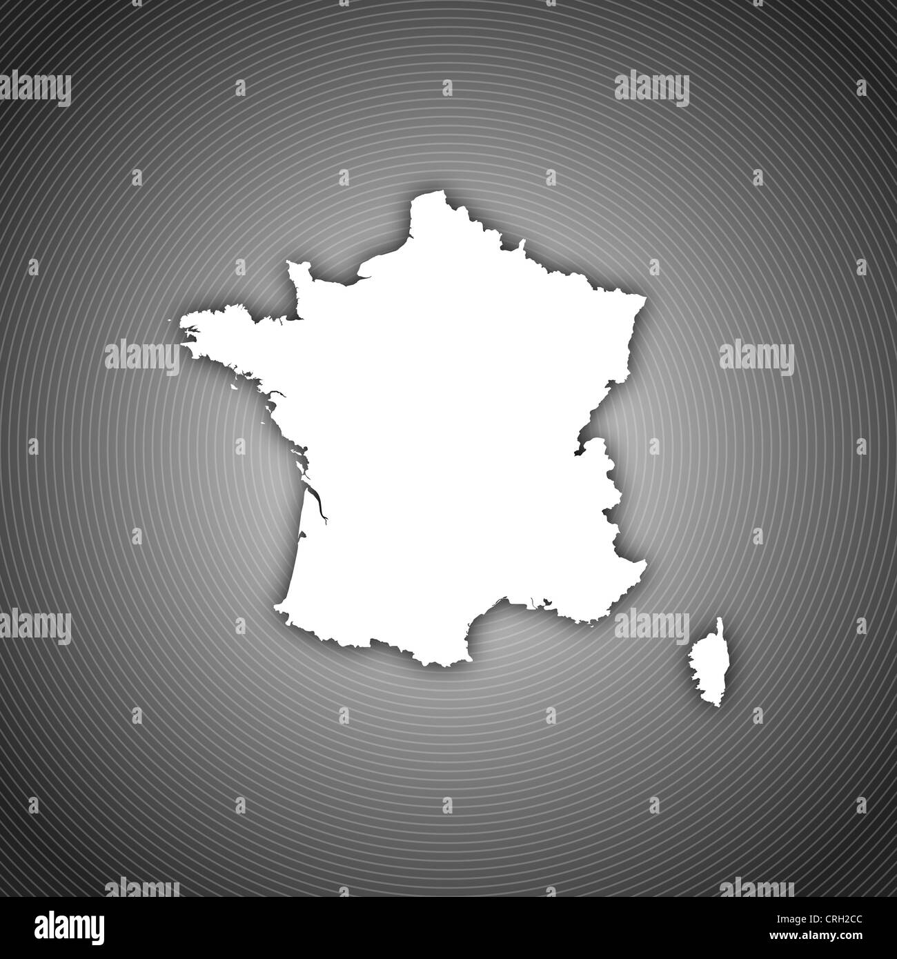 Political map of France with the several regions. Stock Photo