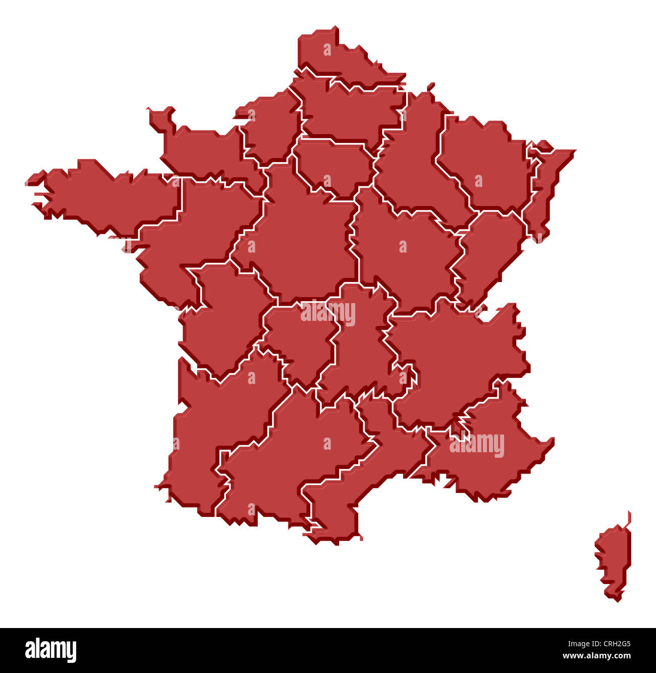 Political map of France with the several regions Stock Photo Alamy