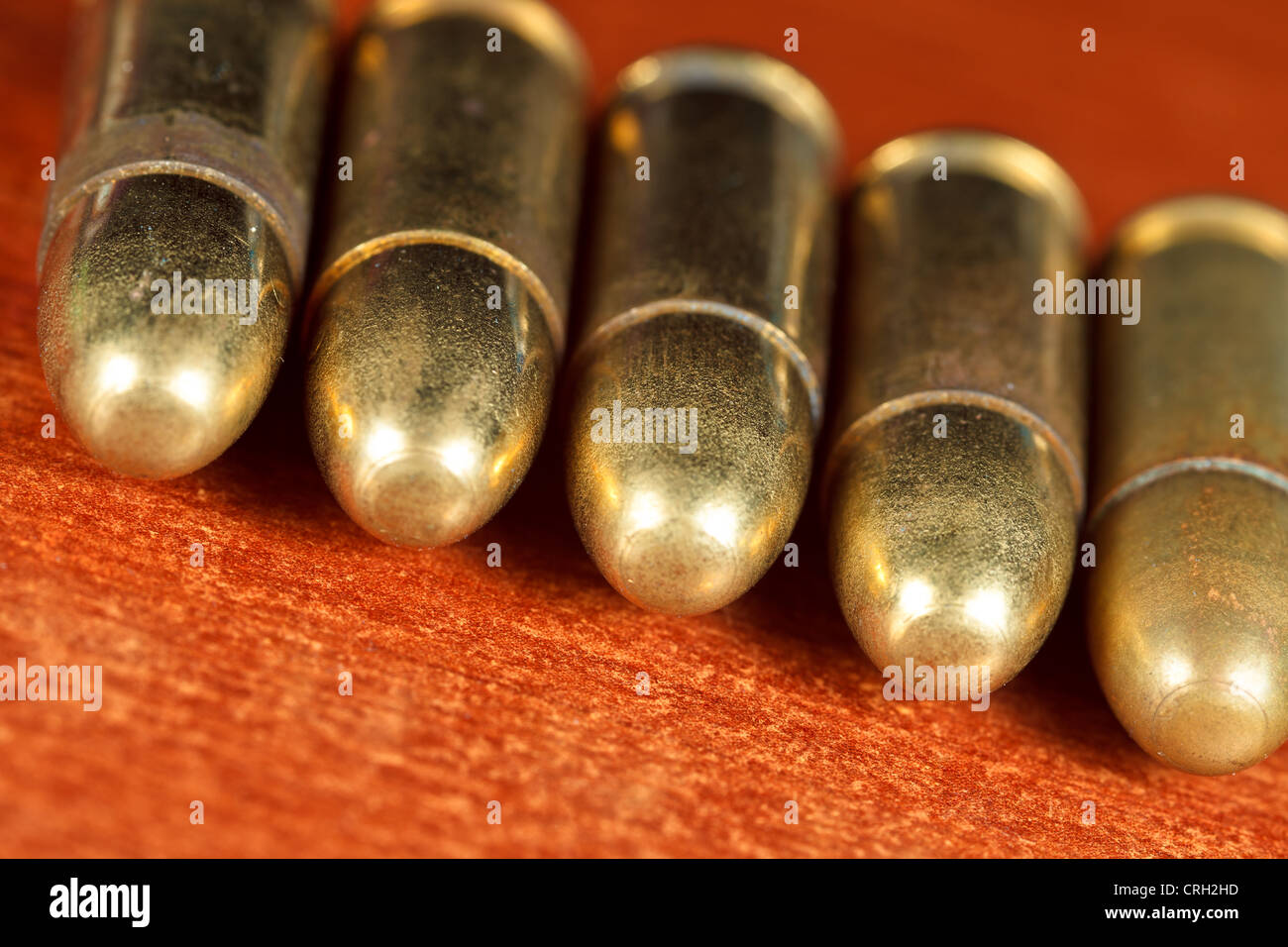 Set of bullets of hand gun Stock Photo