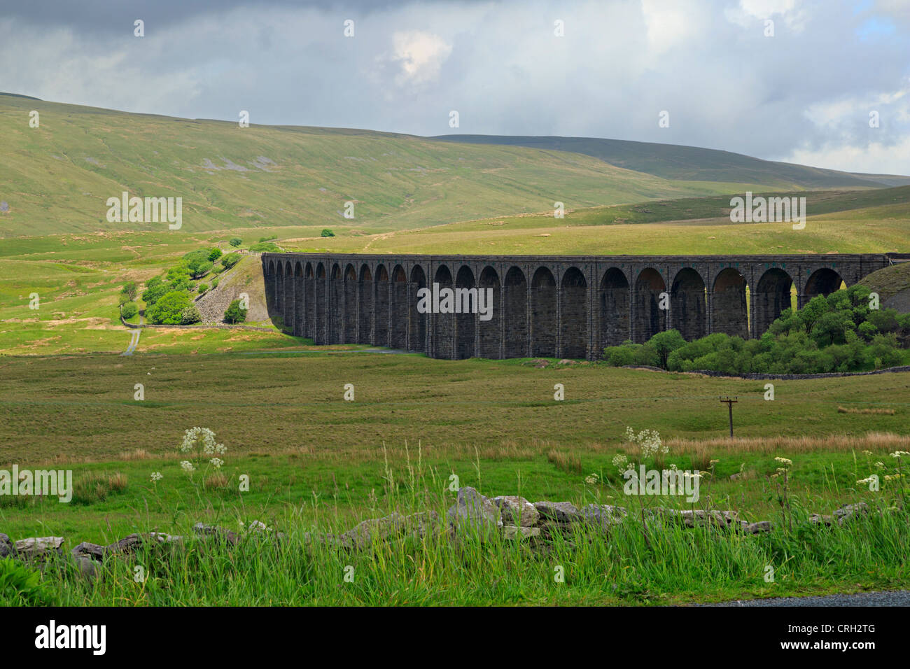 Ribblehead Viaduct, North Yorkshire. The 440 yard railway viaduct was built in 1870. Stock Photo