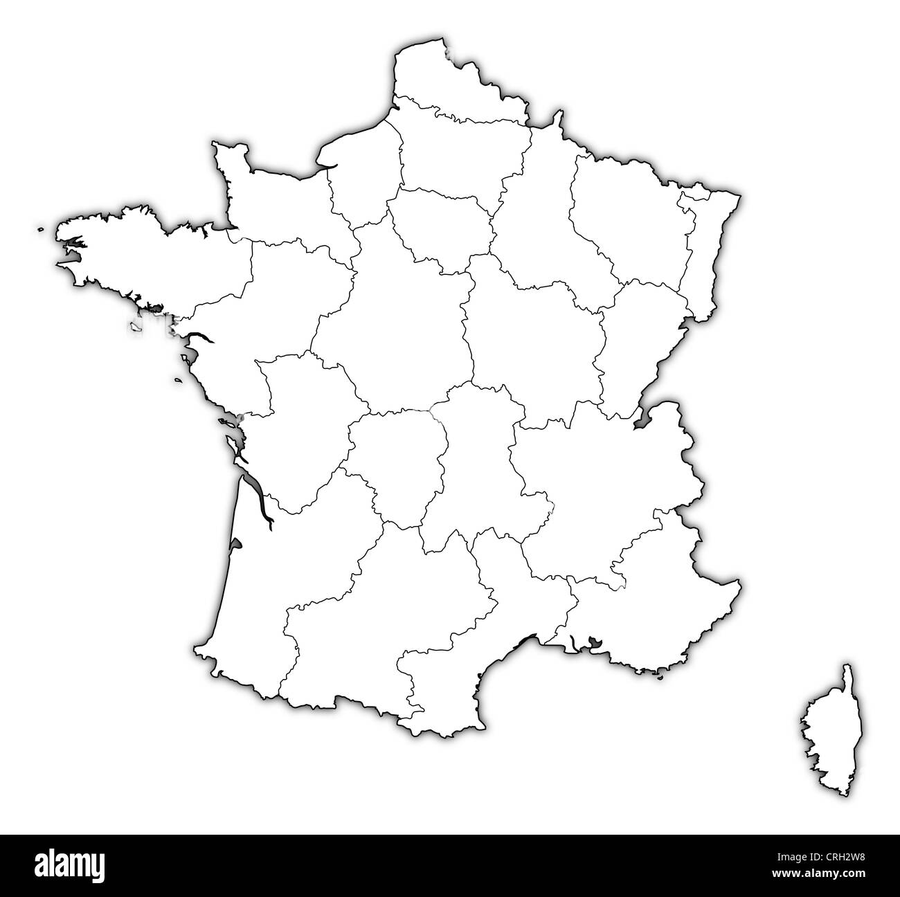 Political map of France with the several regions Stock Photo Alamy
