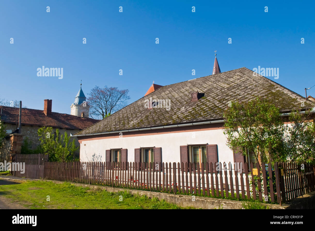 Wooden house in a village in Tokaj region Hungary Stock Photo