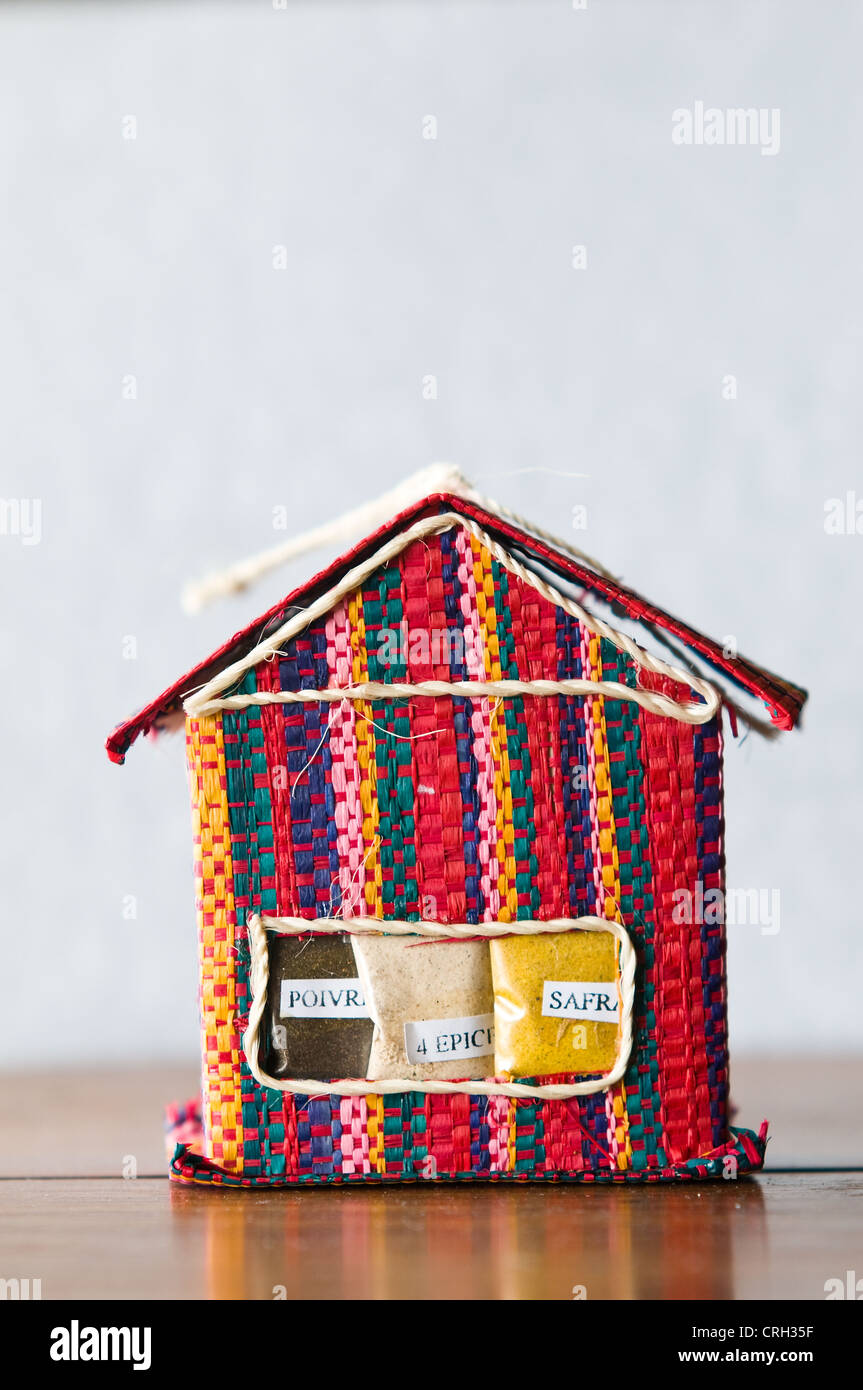 Model house with spices, Antananarivo, Madagascar Stock Photo