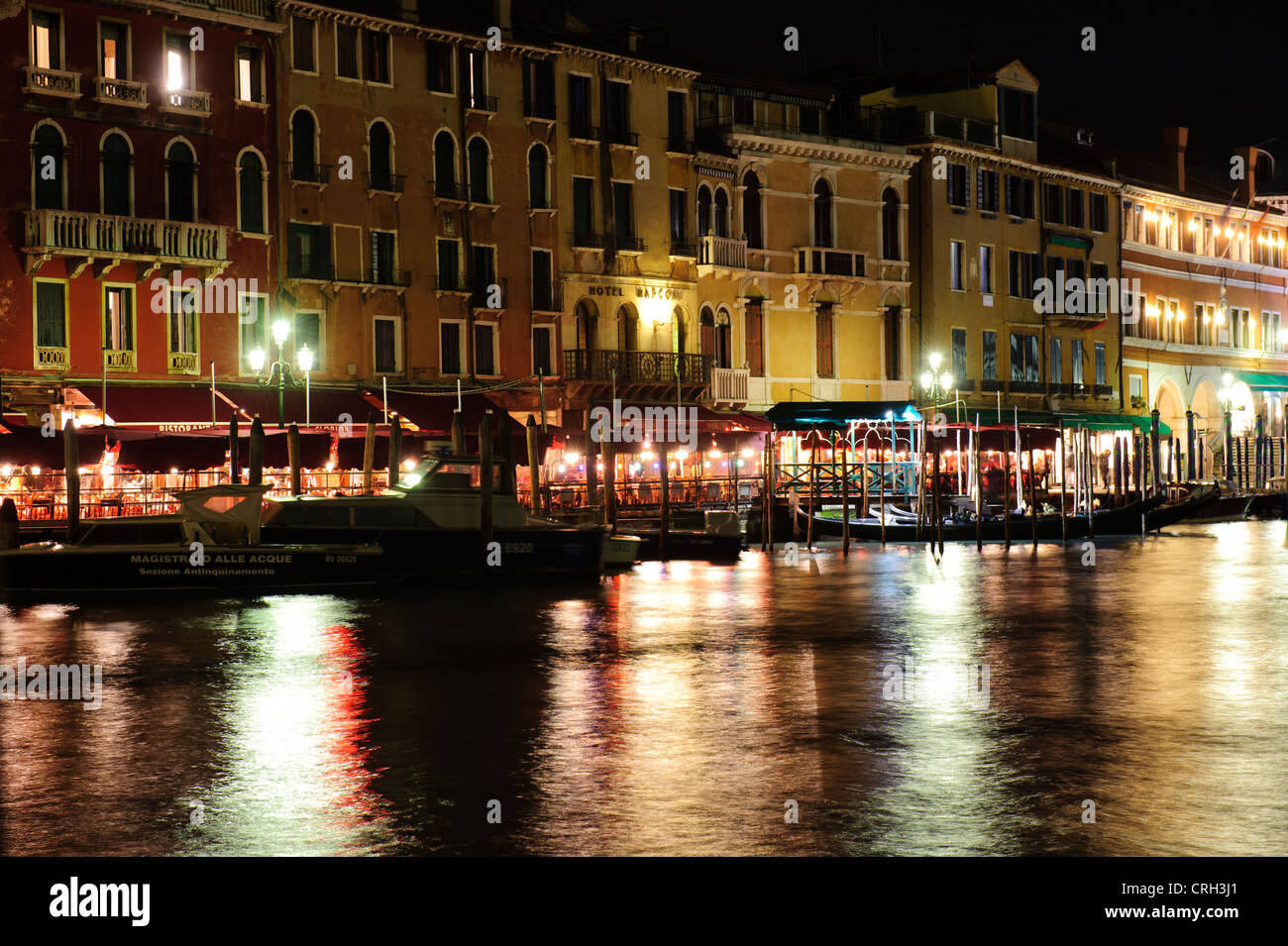 Restaurant canal night venice hi-res stock photography and images - Alamy