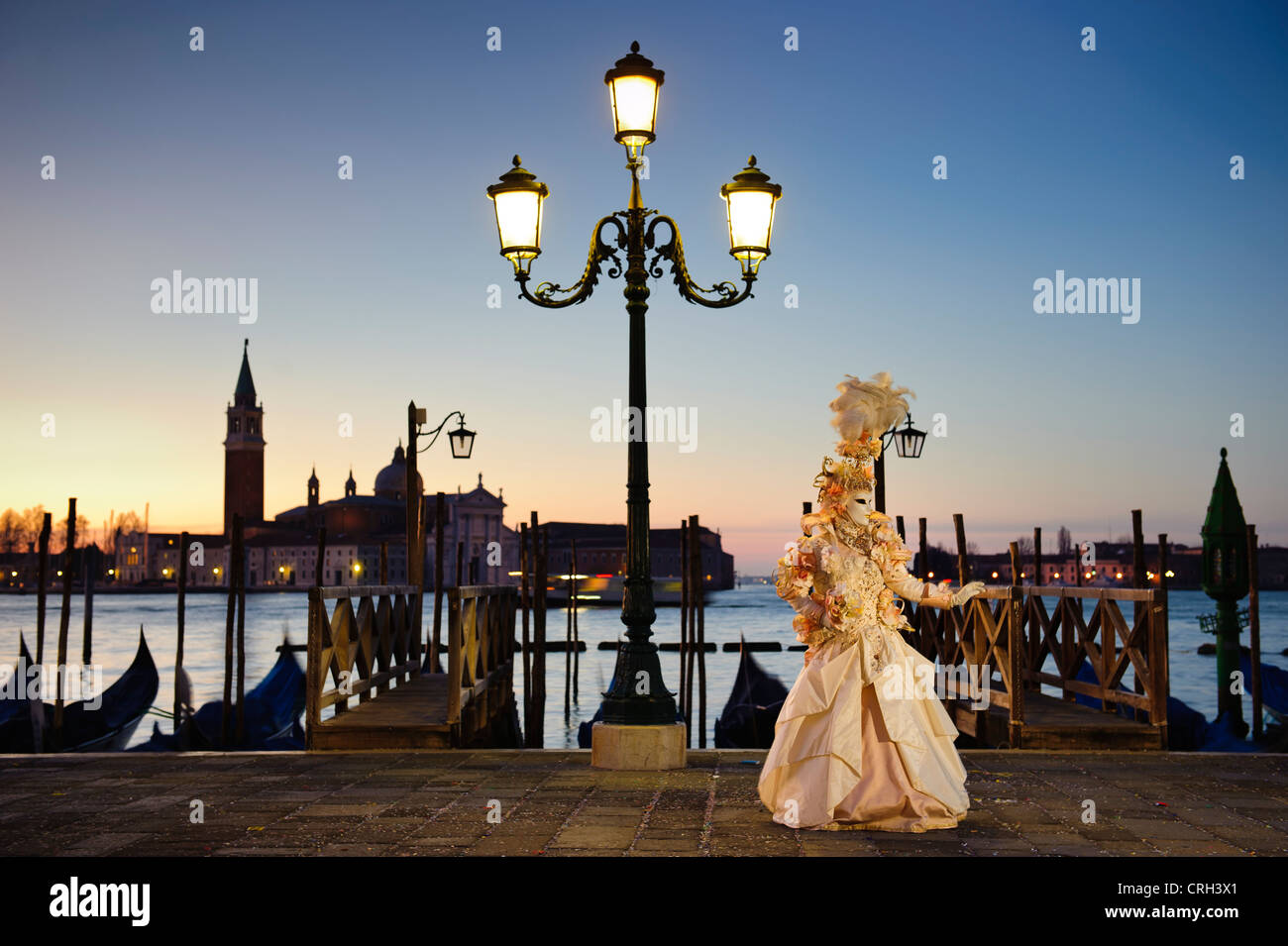 Person wearing mask at the Carnival of Venice, Italy Stock Photo