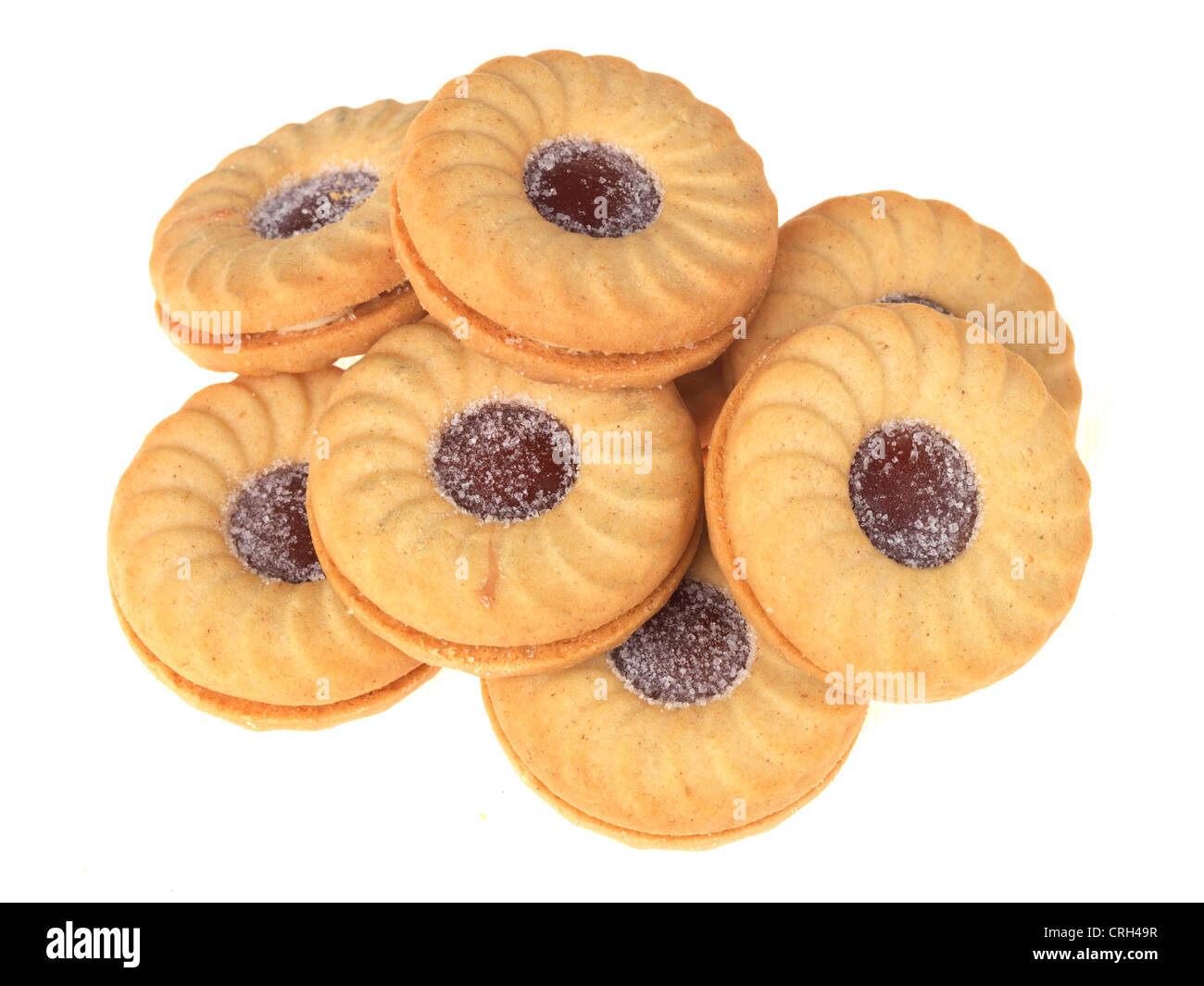 Jam and cream biscuits Cut Out Stock Images & Pictures - Alamy