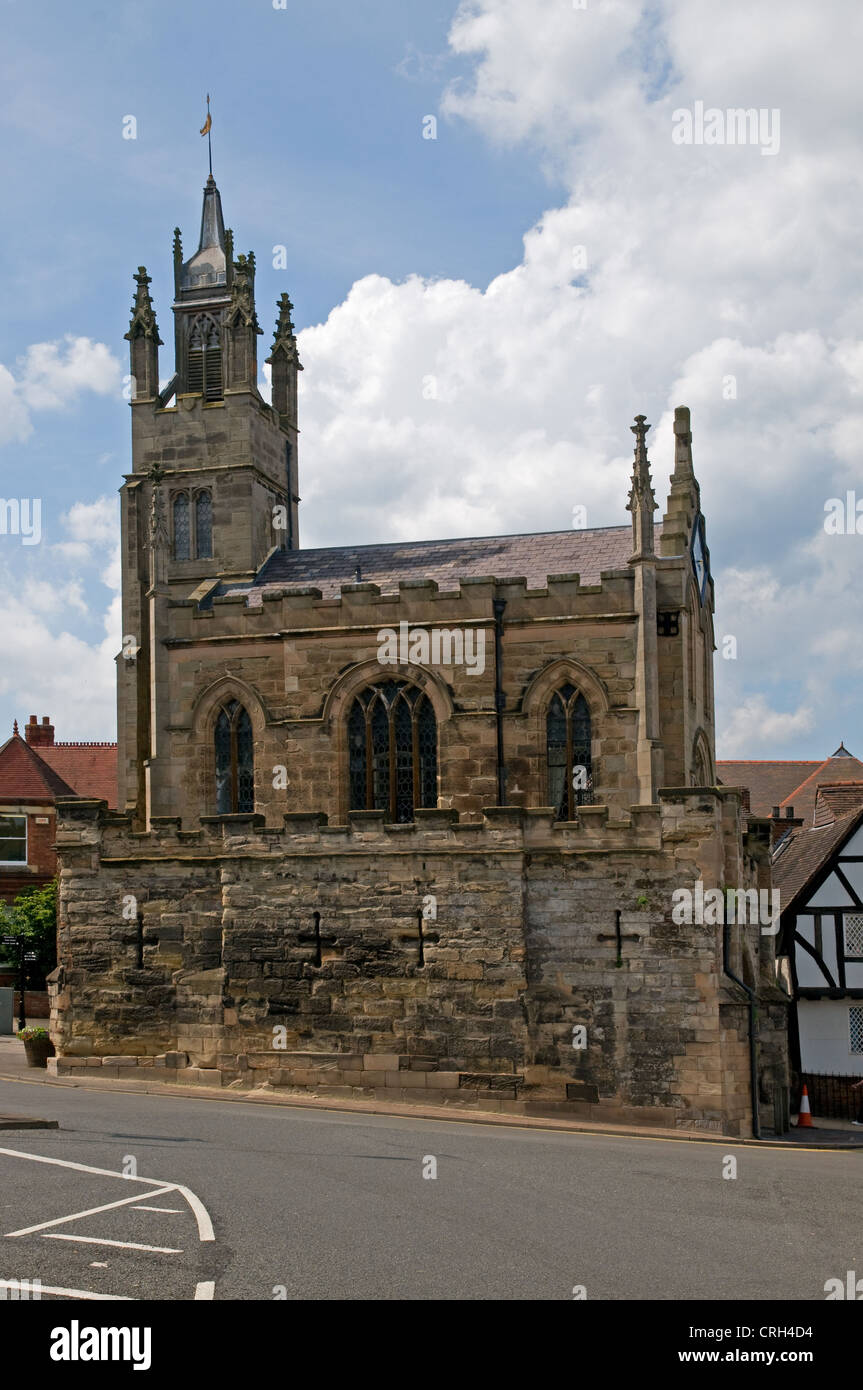 Chapel of St Peter on top of ancient medieval city wall at East Gate Warwick England EAST GATE WARWICK CHAPEL ST PETER Stock Photo