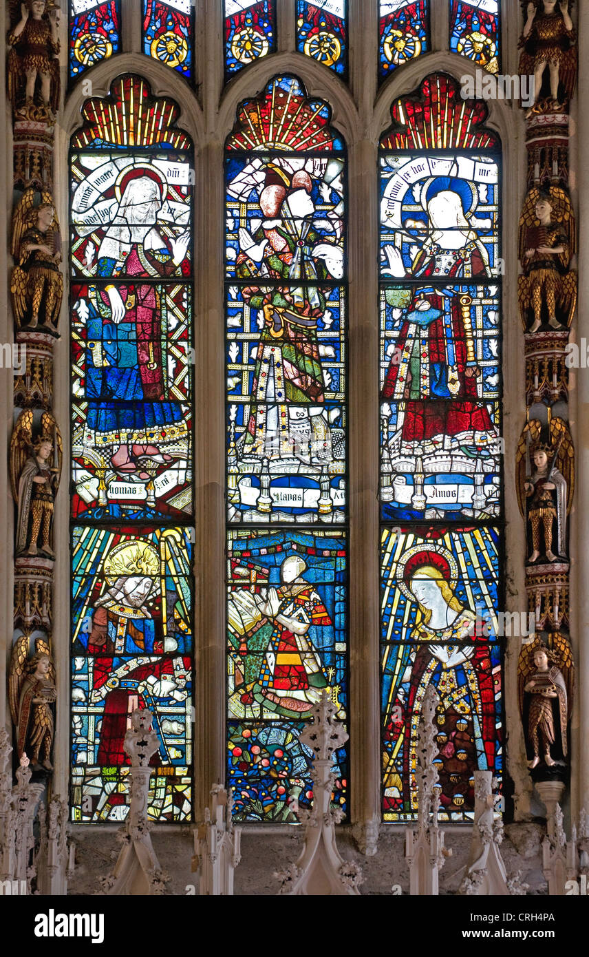 Detail of stained glass window St Mary’s Collegiate Church Warwick